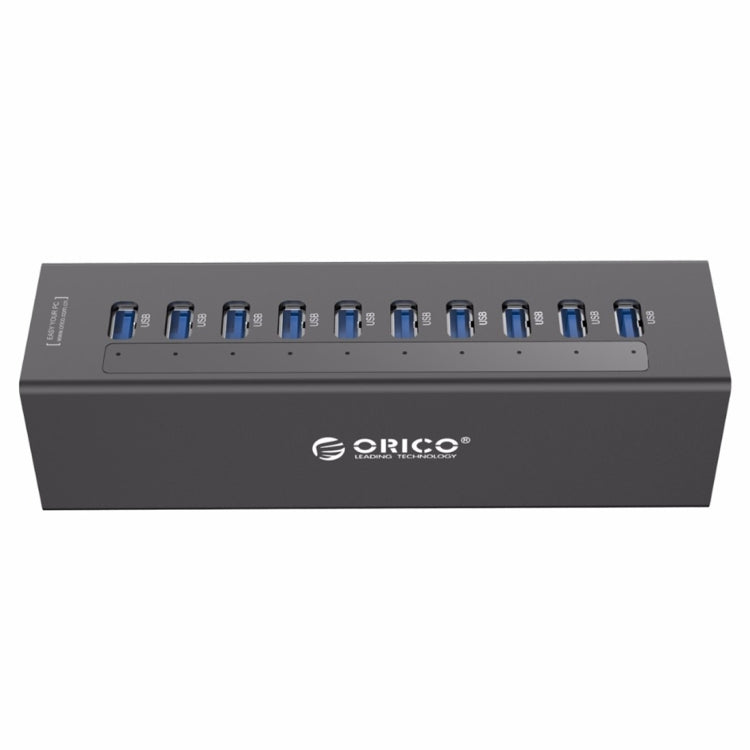 ORICO A3H10 Aluminum High Speed 10 Ports USB 3.0 HUB with Power Adapter for Laptops(Black) Eurekaonline