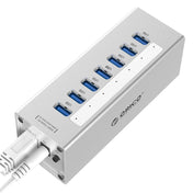 ORICO A3H7 Aluminum High Speed 7 Ports USB 3.0 HUB with 12V/2.5A Power Supply for Laptops(Silver) Eurekaonline