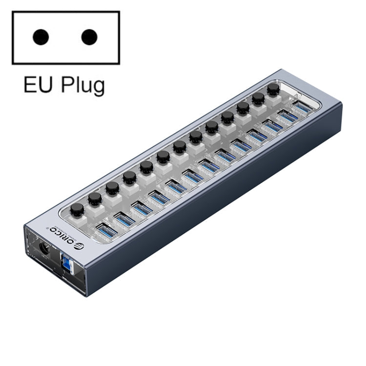 ORICO AT2U3-13AB-GY-BP 13 Ports USB 3.0 HUB with Individual Switches & Blue LED Indicator, EU Plug Eurekaonline