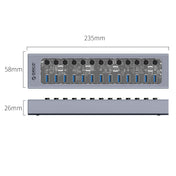 ORICO AT2U3-13AB-GY-BP 13 Ports USB 3.0 HUB with Individual Switches & Blue LED Indicator, UK Plug Eurekaonline