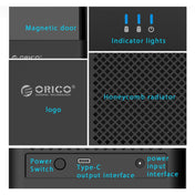 ORICO DS200C3 3.5 inch 2 Bay Magnetic-type USB-C / Type-C Hard Drive Enclosure with Blue LED Indicator(Black) Eurekaonline