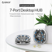 ORICO H7U-U3 7 Port USB3.0 Transparent HUB Eurekaonline