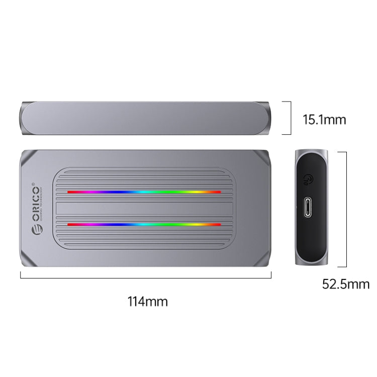ORICO M2R1-G2-GY 10Gbps M.2 NVMe RGB SSD Enclosure(Grey) Eurekaonline