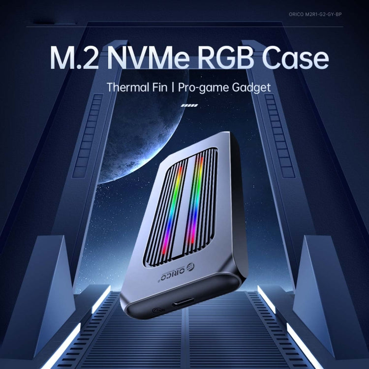 ORICO M2R1-G2-GY 10Gbps M.2 NVMe RGB SSD Enclosure(Grey) Eurekaonline