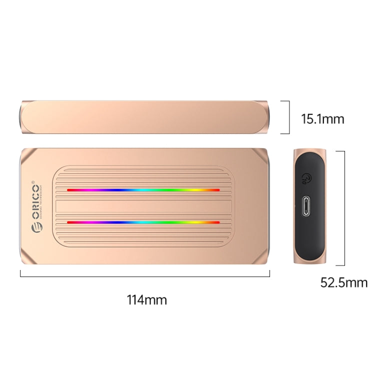 ORICO M2R1-G2-RG 10Gbps M.2 NVMe RGB SSD Enclosure(Gold) Eurekaonline
