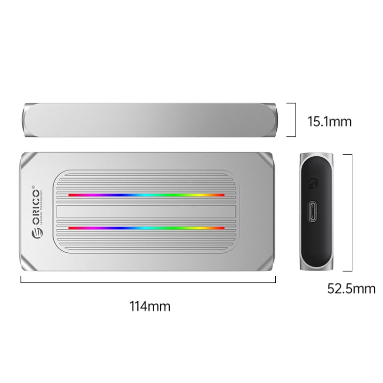 ORICO M2R1-G2-SV 10Gbps M.2 NVMe RGB SSD Enclosure(Silver) Eurekaonline