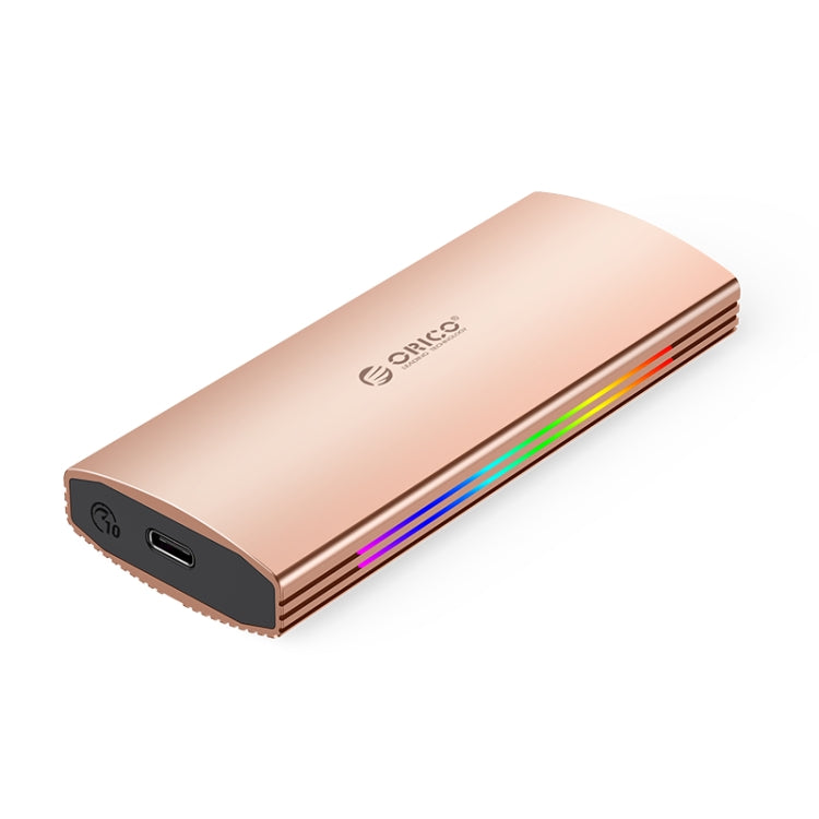 ORICO M2R2-G2-RG 10Gbps Multi-Color Glowing RGB Gaming Style M.2 NVMe SSD Enclosure(Gold) Eurekaonline