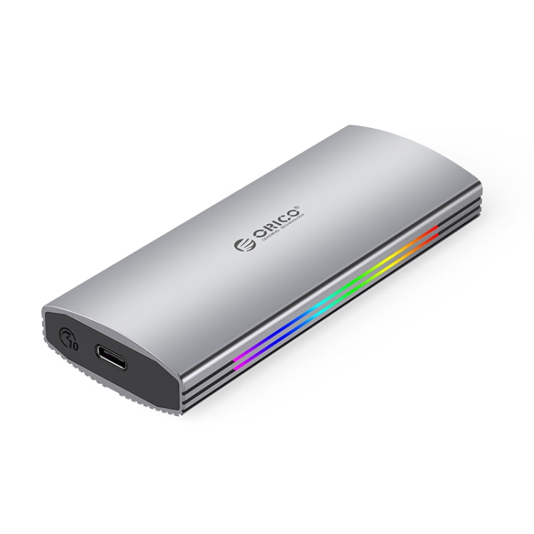 ORICO M2R2-G2-SV 10Gbps Multi-Color Glowing RGB Gaming Style M.2 NVMe SSD Enclosure(Silver) Eurekaonline