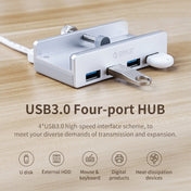 ORICO  MH4PU-P Aluminum Alloy 4 Ports USB3.0 Clip-type HUB(Black) Eurekaonline