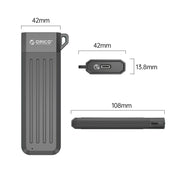 ORICO MM2C3-GY USB3.1 Gen1 Type-C 6Gbps M.2 SATA SSD Enclosure(Grey) Eurekaonline