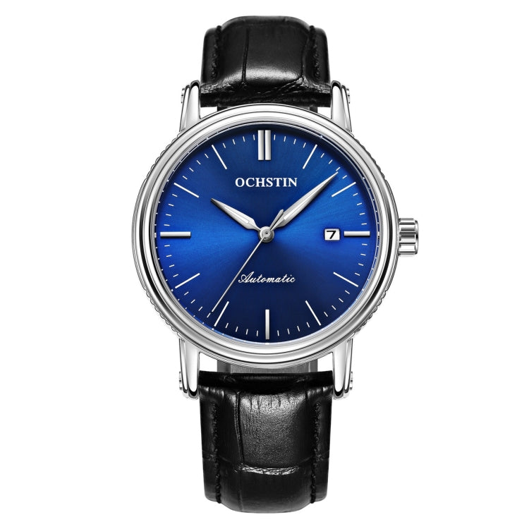 Ochstin 2024 Automatic Mechanical Watch Men Waterproof Calendar Leather Business Mechanical Men Watch(Blue) Eurekaonline