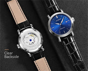 Ochstin 2024 Automatic Mechanical Watch Men Waterproof Calendar Leather Business Mechanical Men Watch(Blue) Eurekaonline