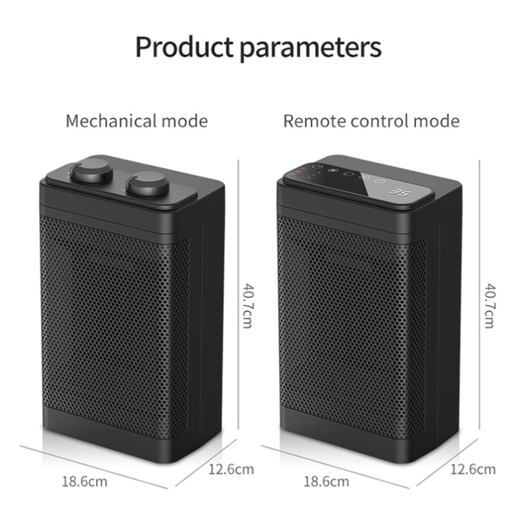 Office Household Mute Desktop Shaking Head Electric Heaters, Spec: Knob (EU Plug) Eurekaonline