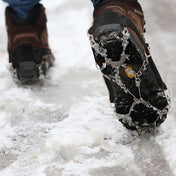 One Pair 19 Teeth Anti-Slip Ice Gripper Hiking Climbing Chain Shoes Covers, Size: M(Black) Eurekaonline