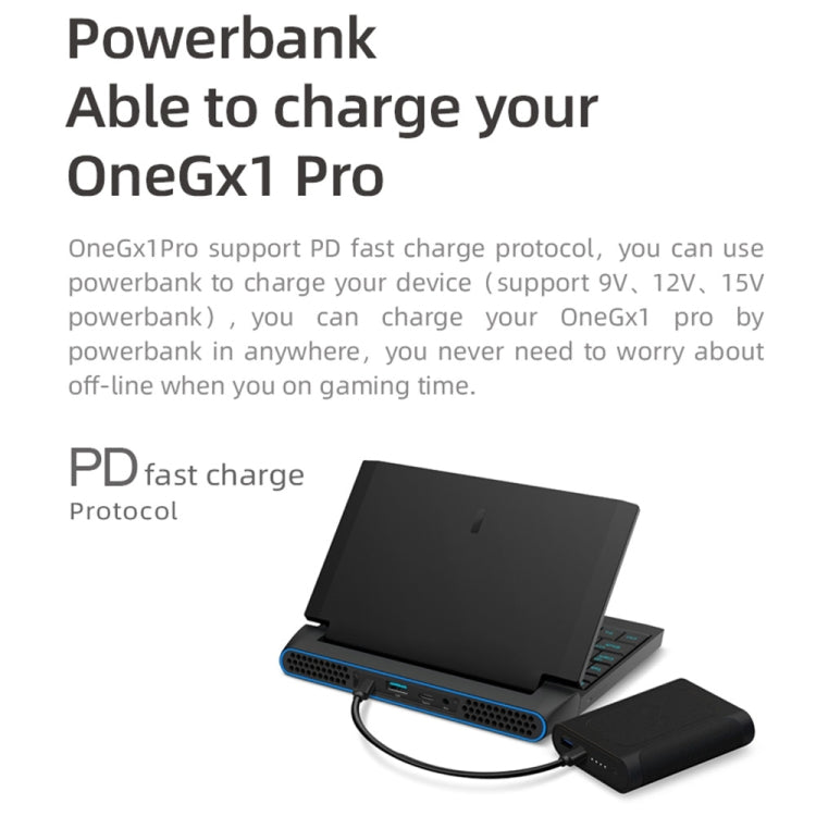 OneGx1 Pro PC Mini Laptop, 7.0 inch, 16GB+512GB, 5G Network, Windows 10, Intel Core i7-1160G7 1.2-2.1GHz, Urbo 4.4GHz, 12000mAh Battery, Support  WiFi & BT, with GamePad(Black) Eurekaonline