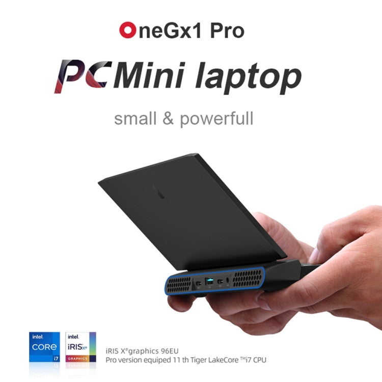 OneGx1 Pro PC Mini Laptop, 7.0 inch, 16GB+512GB, 5G Network, Windows 10, Intel Core i7-1160G7 1.2-2.1GHz, Urbo 4.4GHz, 12000mAh Battery, Support  WiFi & BT, with GamePad(Black) Eurekaonline