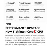 OneGx1 Pro PC Mini Laptop, 7.0 inch, 16GB+512GB, 5G Network, Windows 10, Intel Core i7-1160G7 1.2-2.1GHz, Urbo 4.4GHz, 12000mAh Battery, Support  WiFi & BT, with GamePad(Black) Eurekaonline