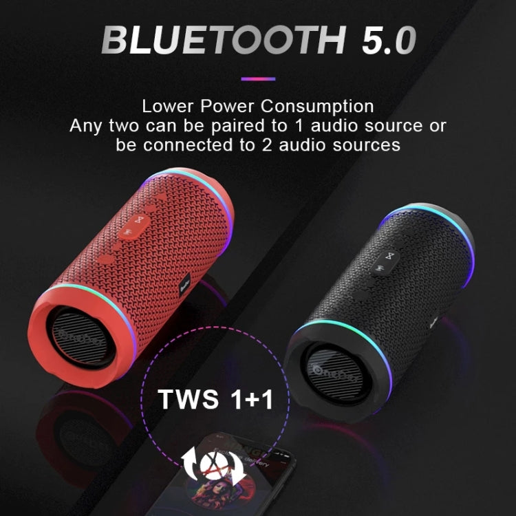 Oneder V10 Bluetooth 5.0 Color Dual LED lights, TWS Connection Function, 10W Stereo CD Quality，Support TF Card & USB Drive & AUX & FM(Grey) Eurekaonline