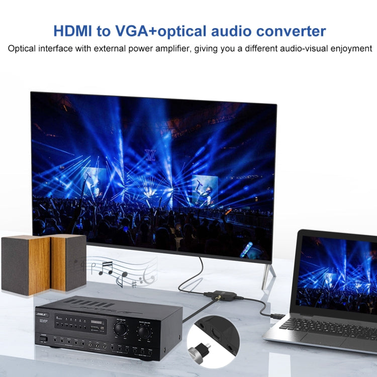 Onten 35165 HDMI to VGA + Optical Audio Converter for Speaker / TV / Computer Eurekaonline