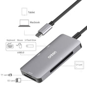 Onten 91882 5 In 1 USB3.0 x3 + SD + TF + CF Type-C / USB-C OTG Multi-function Card Reader Eurekaonline