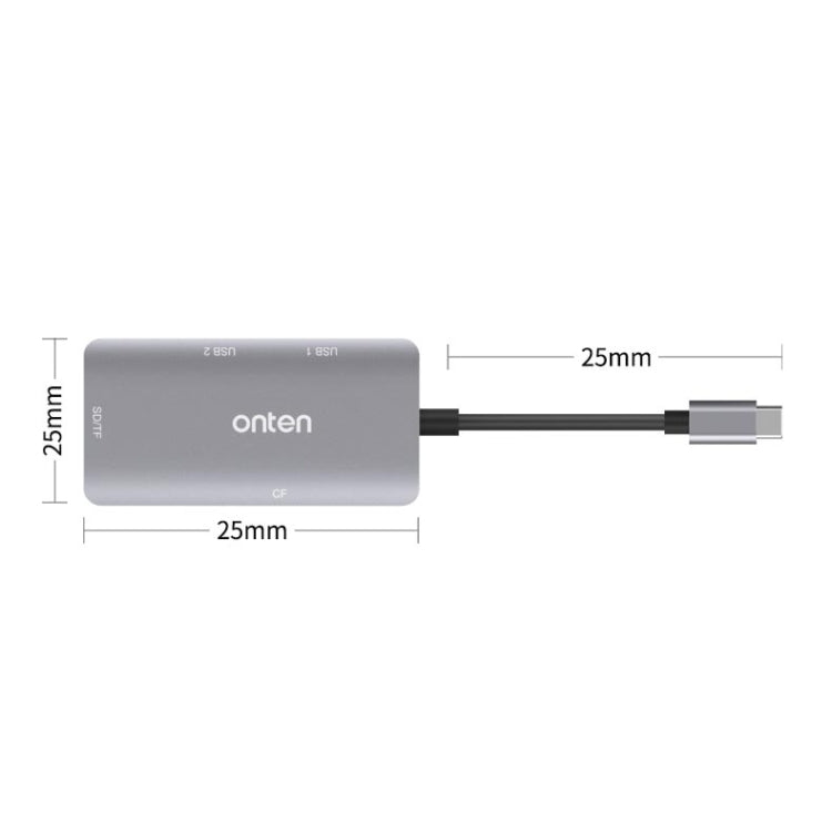 Onten 91882 5 In 1 USB3.0 x3 + SD + TF + CF Type-C / USB-C OTG Multi-function Card Reader Eurekaonline