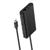 Onten 9591BD 8 in 1 USB-C / Type-C to PD USB-C / Type-C Charging + 100M Ethernet Port + Dual USB 3.0 + HDMI + VGA + SD Card Slot + 3.5mm AUX HUB (Black) Eurekaonline