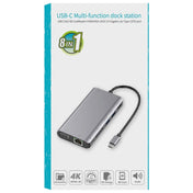 Onten 9591BD 8 in 1 USB-C / Type-C to PD USB-C / Type-C Charging + 100M Ethernet Port + Dual USB 3.0 + HDMI + VGA + SD Card Slot + 3.5mm AUX HUB (Black) Eurekaonline