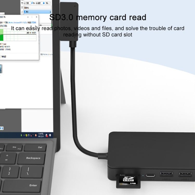 Onten OT-65002 12 in 1 Multifunctional Type-C + USB + RJ45 + HDMI Docking Station(Black) Eurekaonline