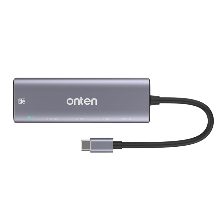 Onten OT-95123 5 in 1 Multifunctional Type-C + USB + HDMI Docking Station, Cable Length: 145mm(Silver) Eurekaonline