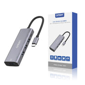 Onten OT-95123 5 in 1 Multifunctional Type-C + USB + HDMI Docking Station, Cable Length: 145mm(Silver) Eurekaonline