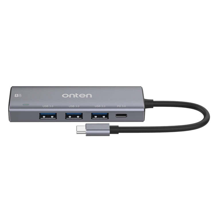 Onten OT-95123 5 in 1 Multifunctional Type-C + USB + HDMI Docking Station, Cable Length: 145mm(Silver) Eurekaonline