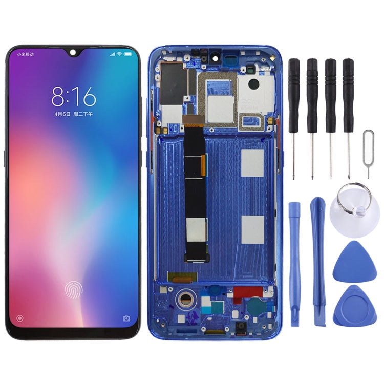 Original AMOLED LCD Screen for Xiaomi Mi 9 Digitizer Full Assembly with Frame(Blue) Eurekaonline