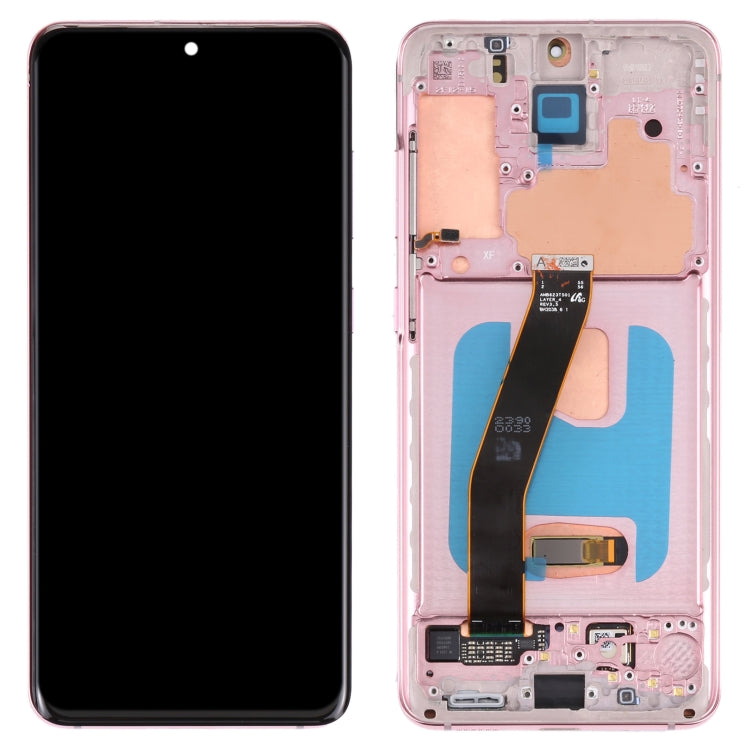 Original Dynamic AMOLED Material LCD Screen and Digitizer Full Assembly with Frame for Samsung Galaxy S20 4G SM-G980(Pink) Eurekaonline
