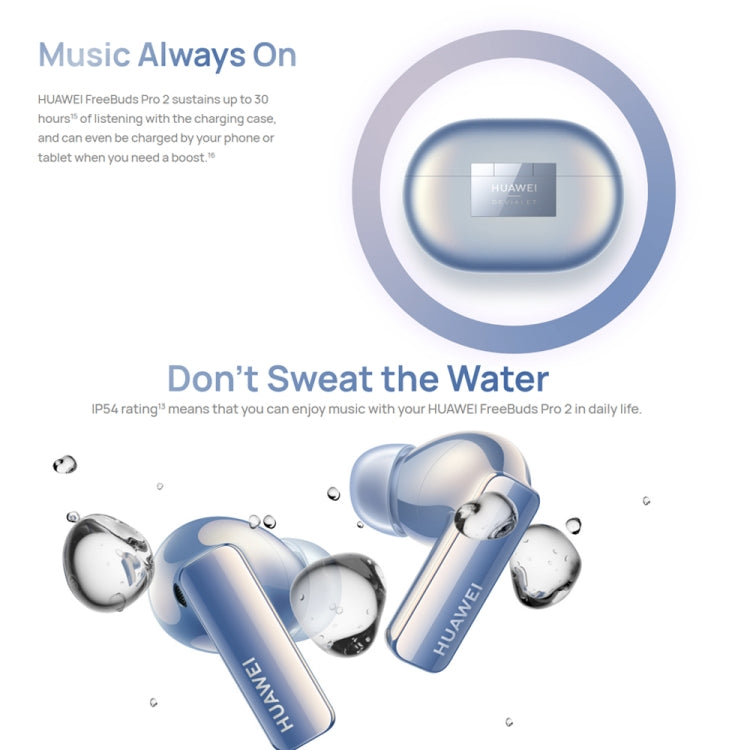 Original HUAWEI FreeBuds Pro 2 Wireless Bluetooth Headphones Active Noise Cancelling In-Ear Music Headphones(Blue) Eurekaonline