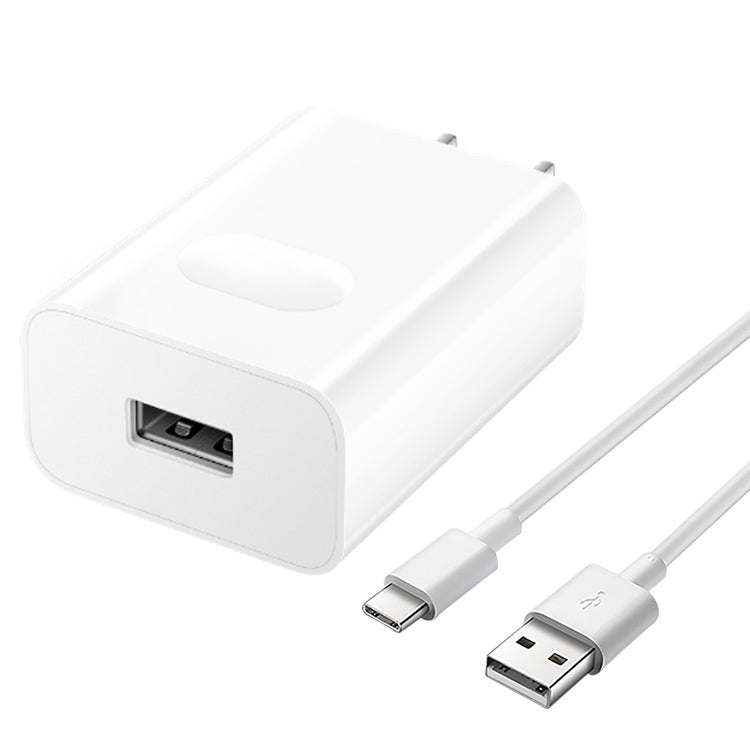 Original Honor AP404 USB Super Fast Charge Charger (Max 22.5W SE) with 1m 3A USB to USB-C / Type-C Data Cable, US Plug(White) Eurekaonline