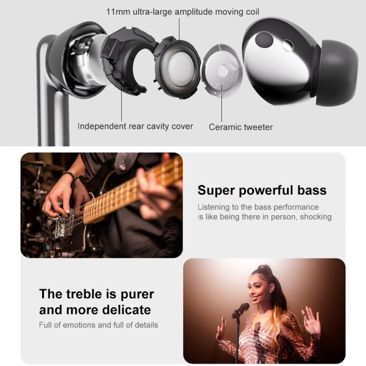 Original Honor Earbuds 3 Pro TWS Noise Reduction Body Temperature Detection Bluetooth Earphone(White) Eurekaonline