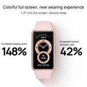 Original Huawei Band 6 1.47 inch AMOLED Color Screen Smart Wristband Bracelet, Standard Edition, Support Blood Oxygen Heart Rate Monitor / 2 Weeks Long Battery Life / Sleep Monitor / 96 Sports Modes(Pink) Eurekaonline