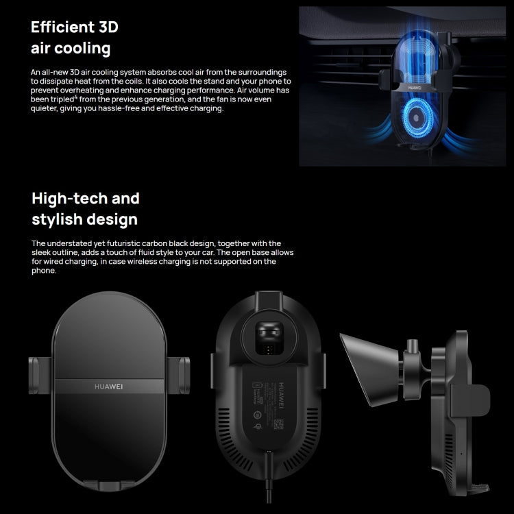 Original Huawei CK030 50W Max SuperCharge Smart Infrared Sensor Car Wireless Charger(Black) Eurekaonline