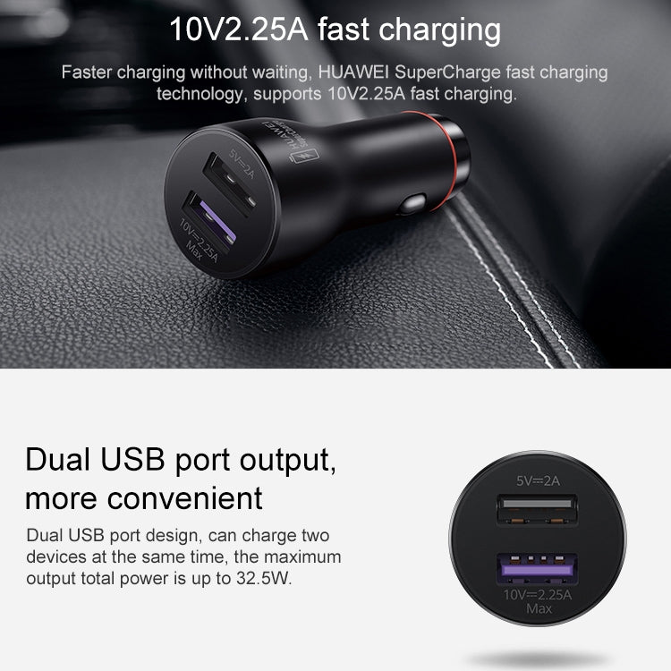 Original Huawei CP36 Dual USB Super Fast Charging Car Charger (Max 22.5W SE) (Dark Gray) Eurekaonline