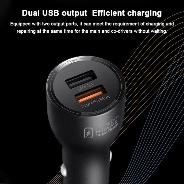 Original Huawei P0006 Dual USB Interface Super Fast Charging Car Charger (Max 66W) (Black) Eurekaonline