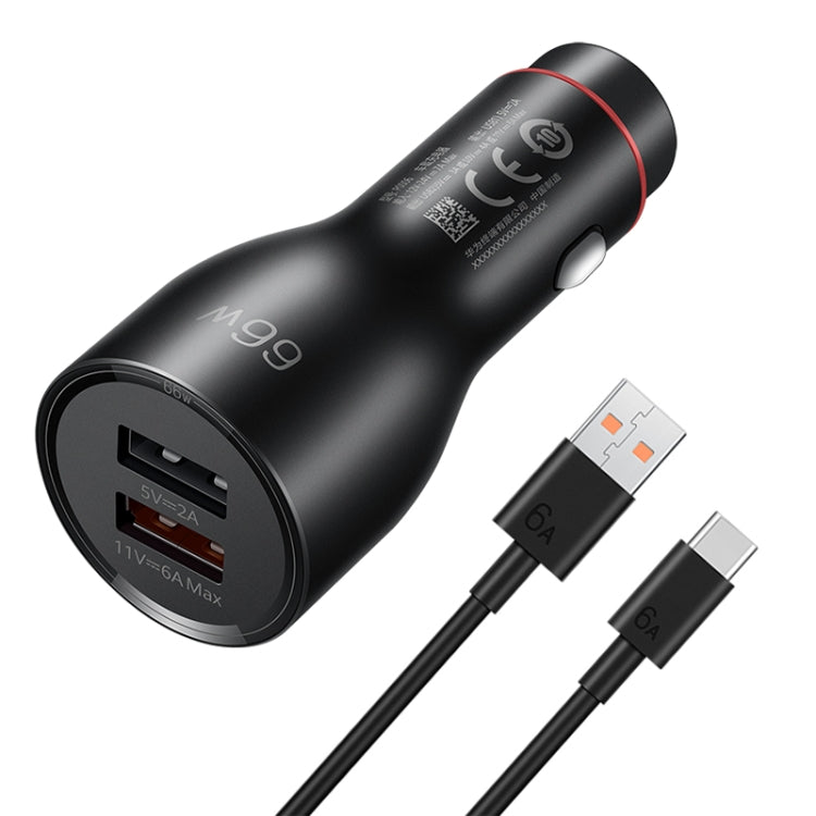 Original Huawei P0006 Dual USB Interface Super Fast Charging Car Charger (Max 66W) (Black) Eurekaonline