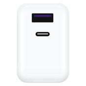 Original Huawei USB + USB-C / Type-C Interface Super Fast Charge GaN Dual Port Charger (Max 65W) (White) Eurekaonline