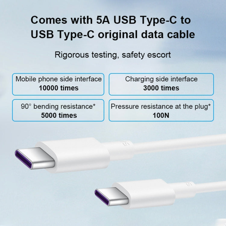 Original Huawei USB + USB-C / Type-C Interface Super Fast Charge GaN Dual Port Charger (Max 65W) (White) Eurekaonline