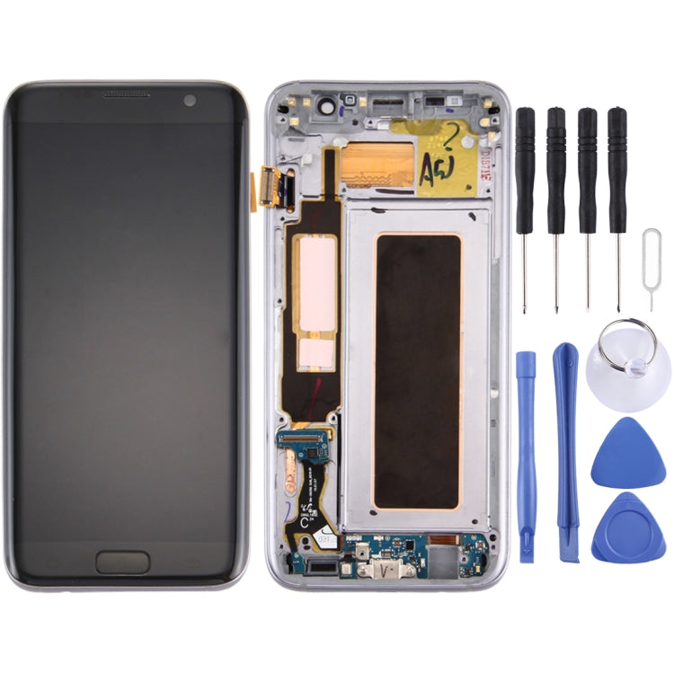 Original LCD Screen and Digitizer Full Assembly with Frame & Charging Port Board & Volume Button & Power Button for Galaxy S7 Edge / G935F(Black) Eurekaonline