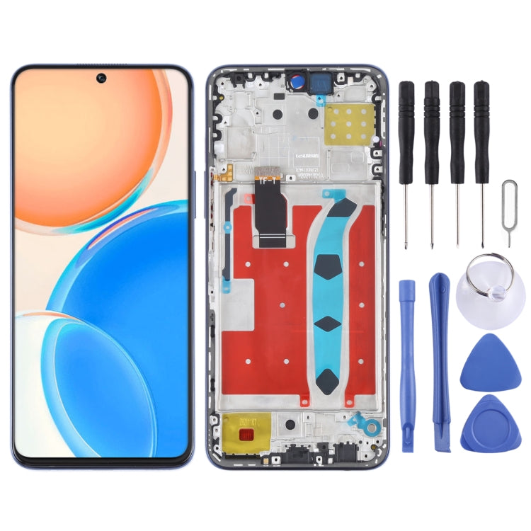 Original LCD Screen for Honor X8 Digitizer Full Assembly with Frame(Blue) Eurekaonline