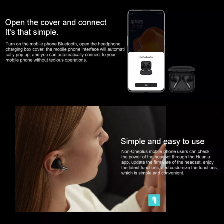 Original OnePlus Buds Pro TWS ANC Waterproof Bluetooth Earphone(Black) Eurekaonline