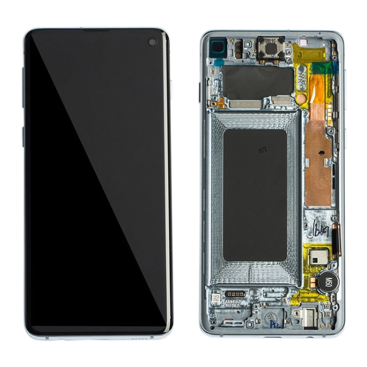 Original Super AMOLED LCD Screen for Galaxy S10 4G Digitizer Full Assembly with Frame (Blue) Eurekaonline
