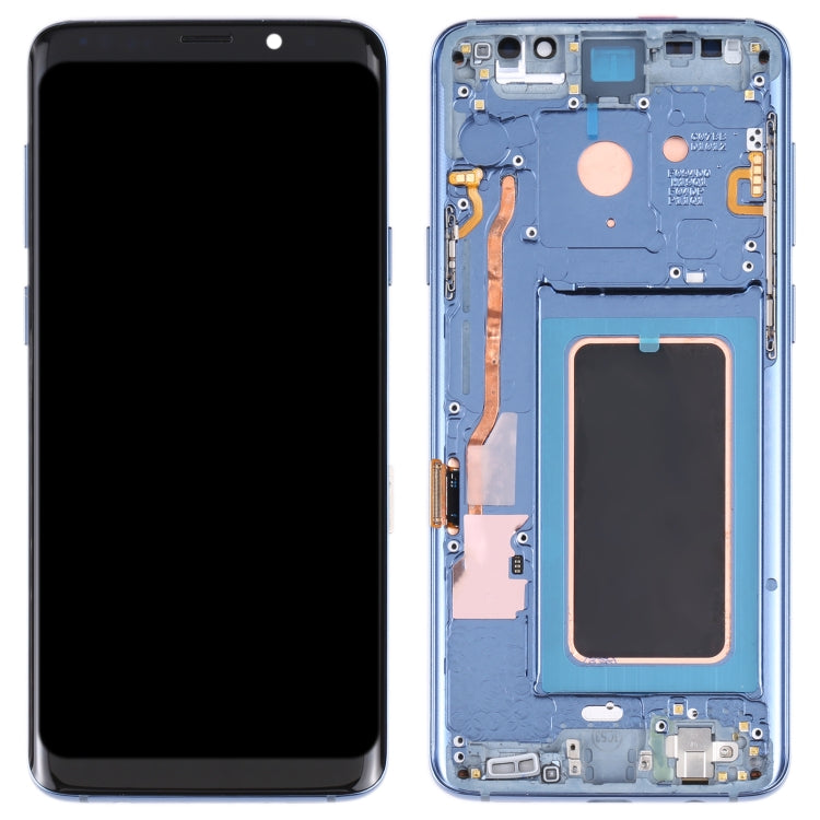 Original Super AMOLED LCD Screen for Galaxy S9 / G960F / DS / G960U / G960W / G9600 Digitizer Full Assembly with Frame (Blue) Eurekaonline