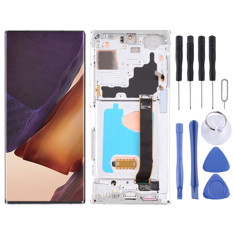 Original Super AMOLED LCD Screen for Samsung Galaxy Note20 Ultra SM-N986 5G Version Digitizer Full Assembly With Frame (Silver) Eurekaonline