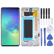 Original Super AMOLED LCD Screen for Samsung Galaxy S10+ Digitizer Full Assembly with Frame (Silver) Eurekaonline